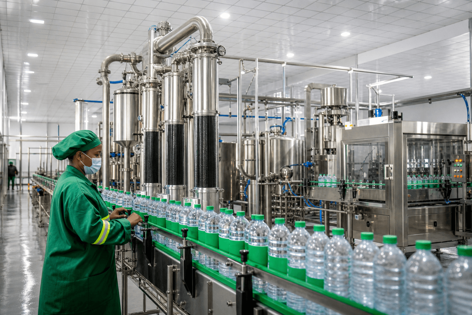 Matana Springs manufacturing plant with purification and bottling equipment